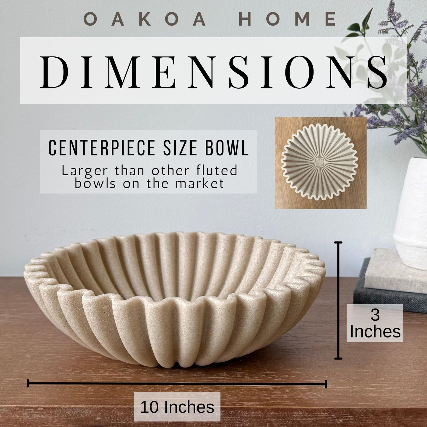 Fluted Decorative Bowl - Beige