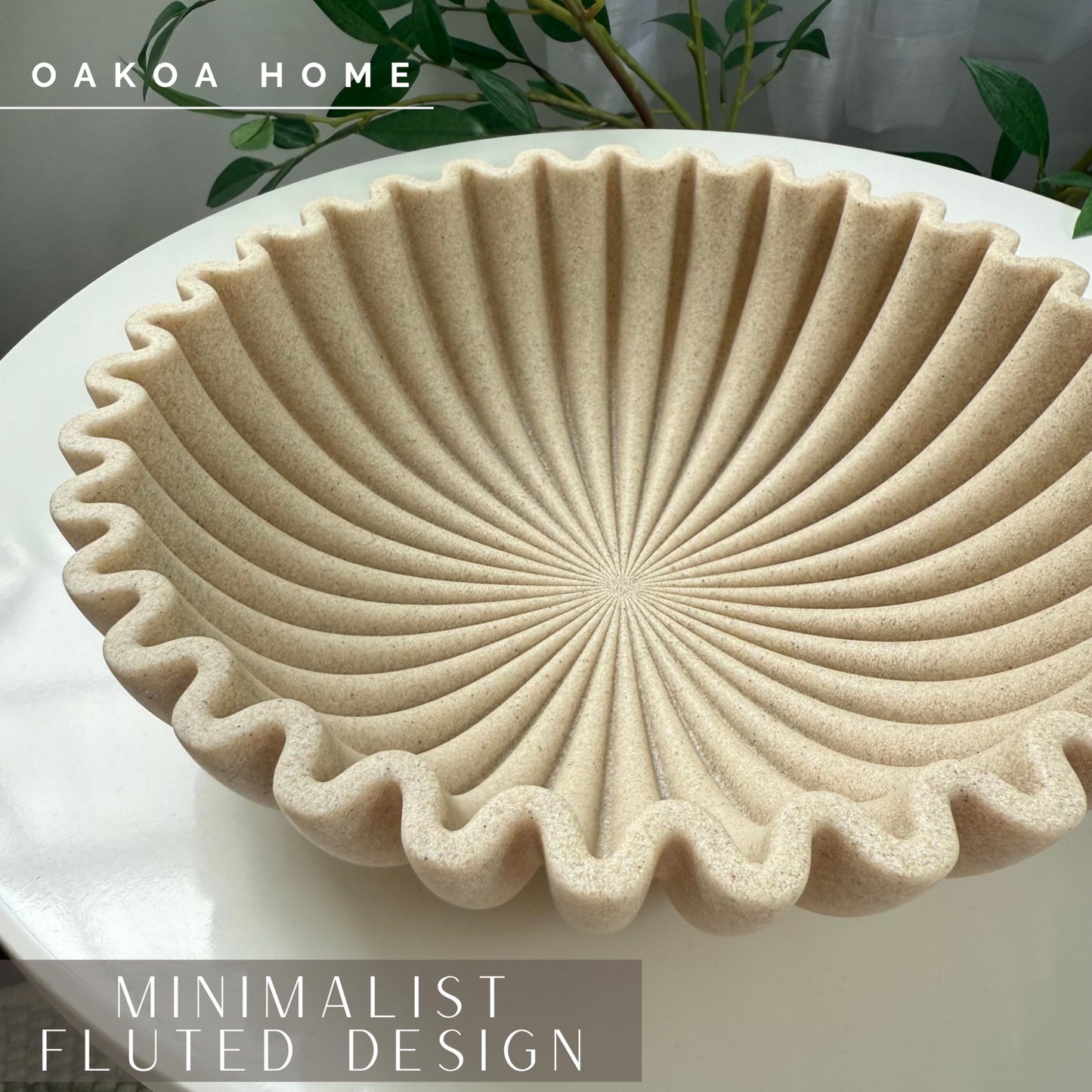 Fluted Decorative Bowl - Beige