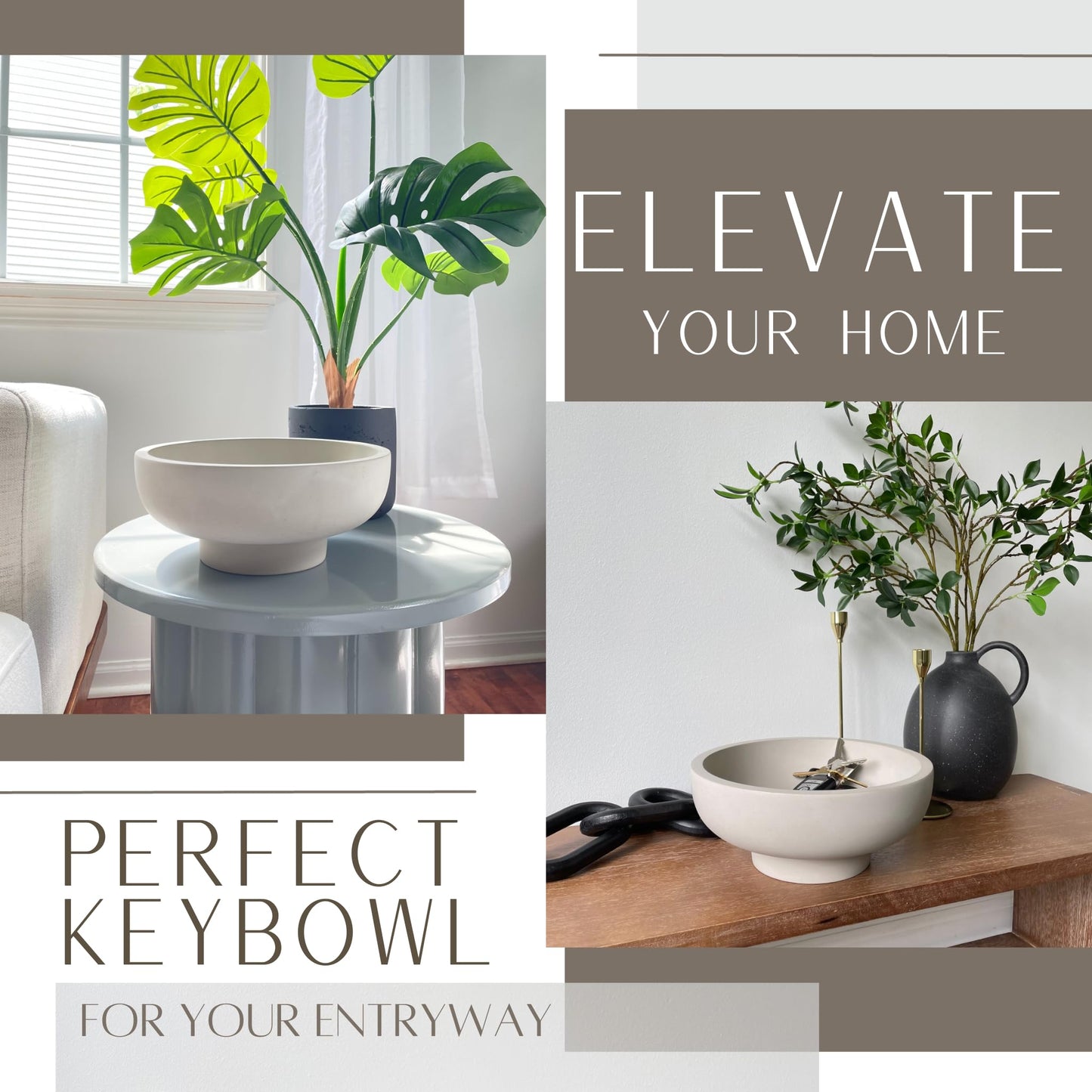 Concrete Decorative Fruit Bowl - Gray