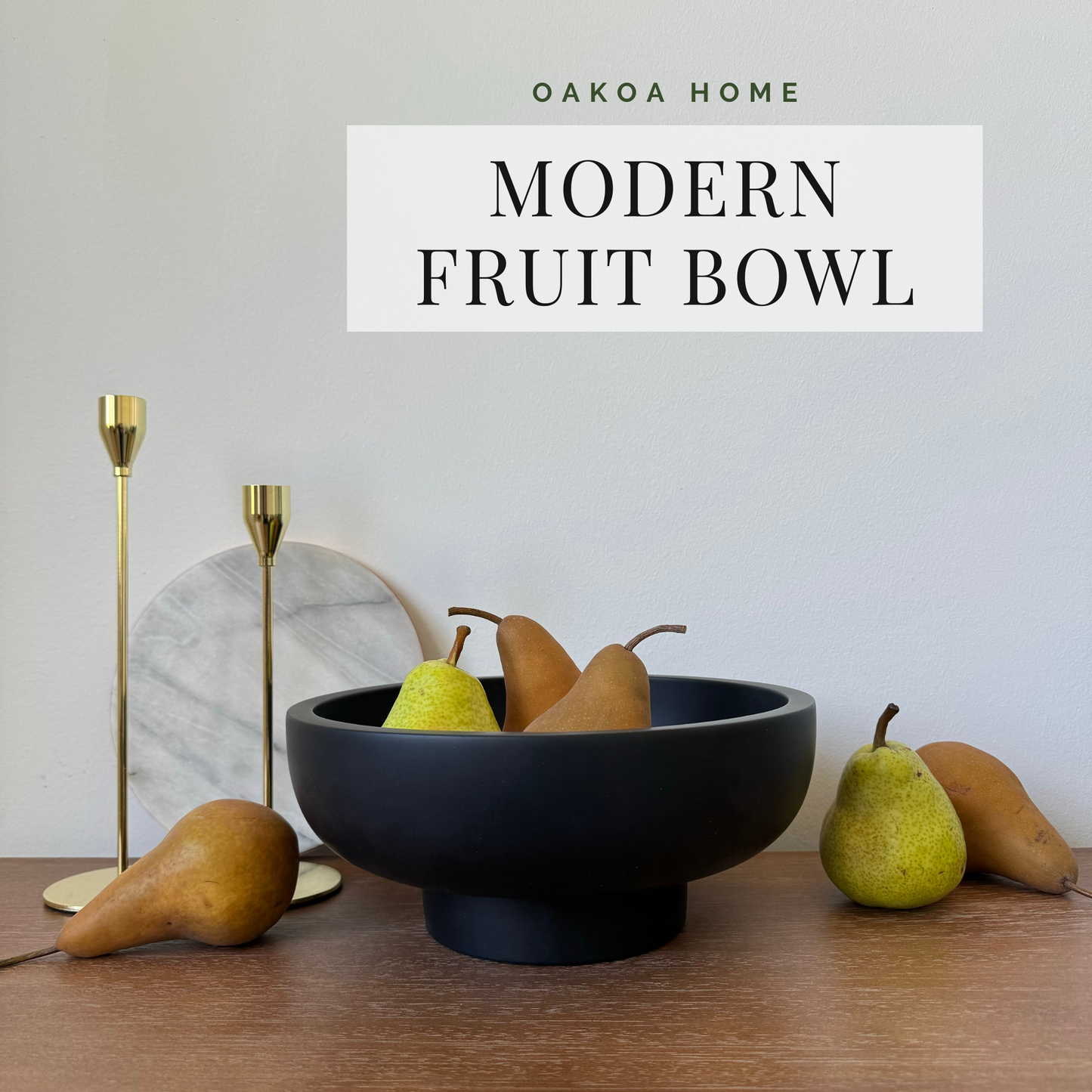 Concrete Decorative Fruit Bowl - Black