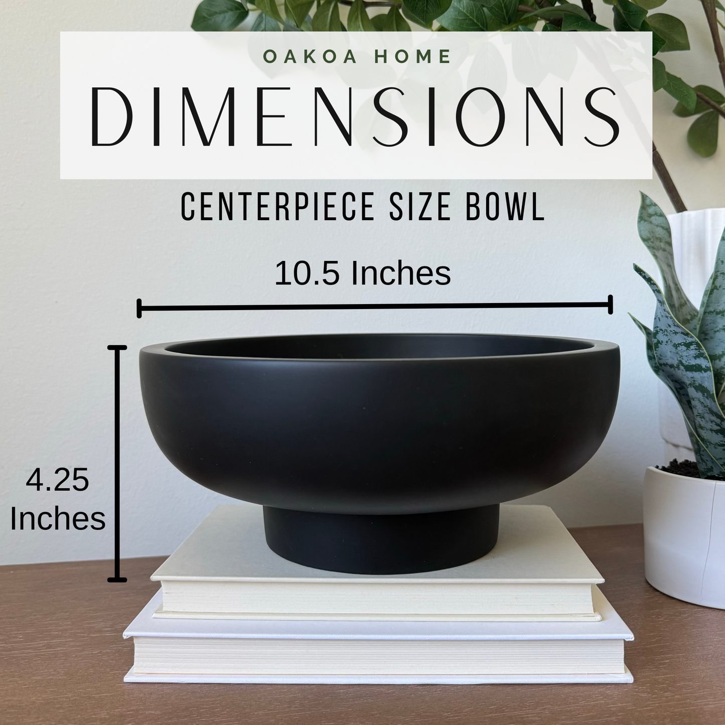 Concrete Decorative Fruit Bowl - Black