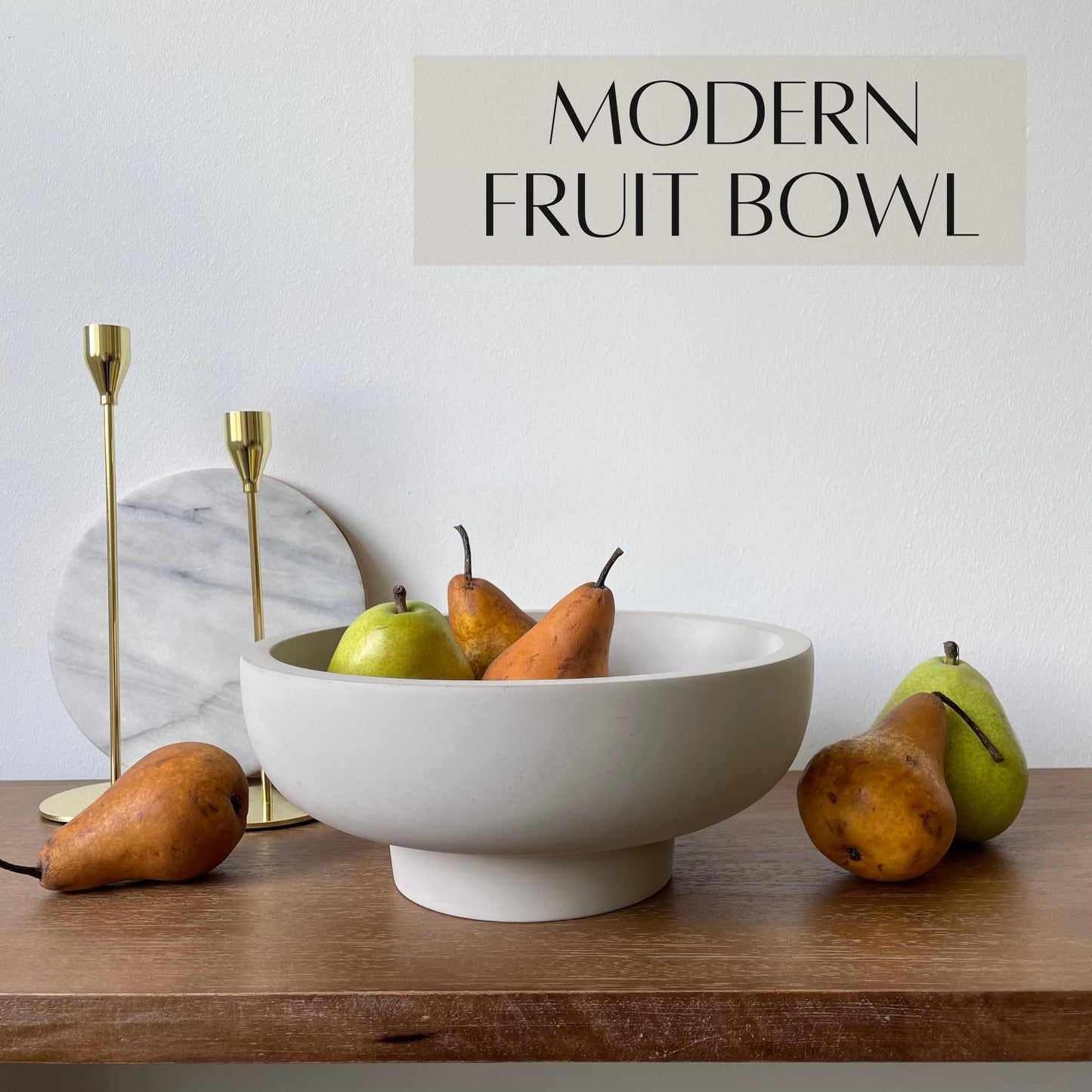 Concrete Decorative Fruit Bowl - Gray
