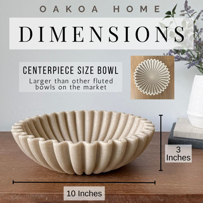Fluted Decorative Bowl - Beige