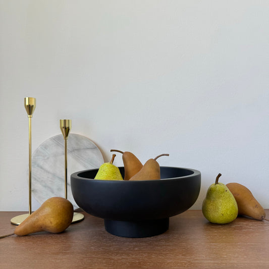 Concrete Decorative Fruit Bowl - Black