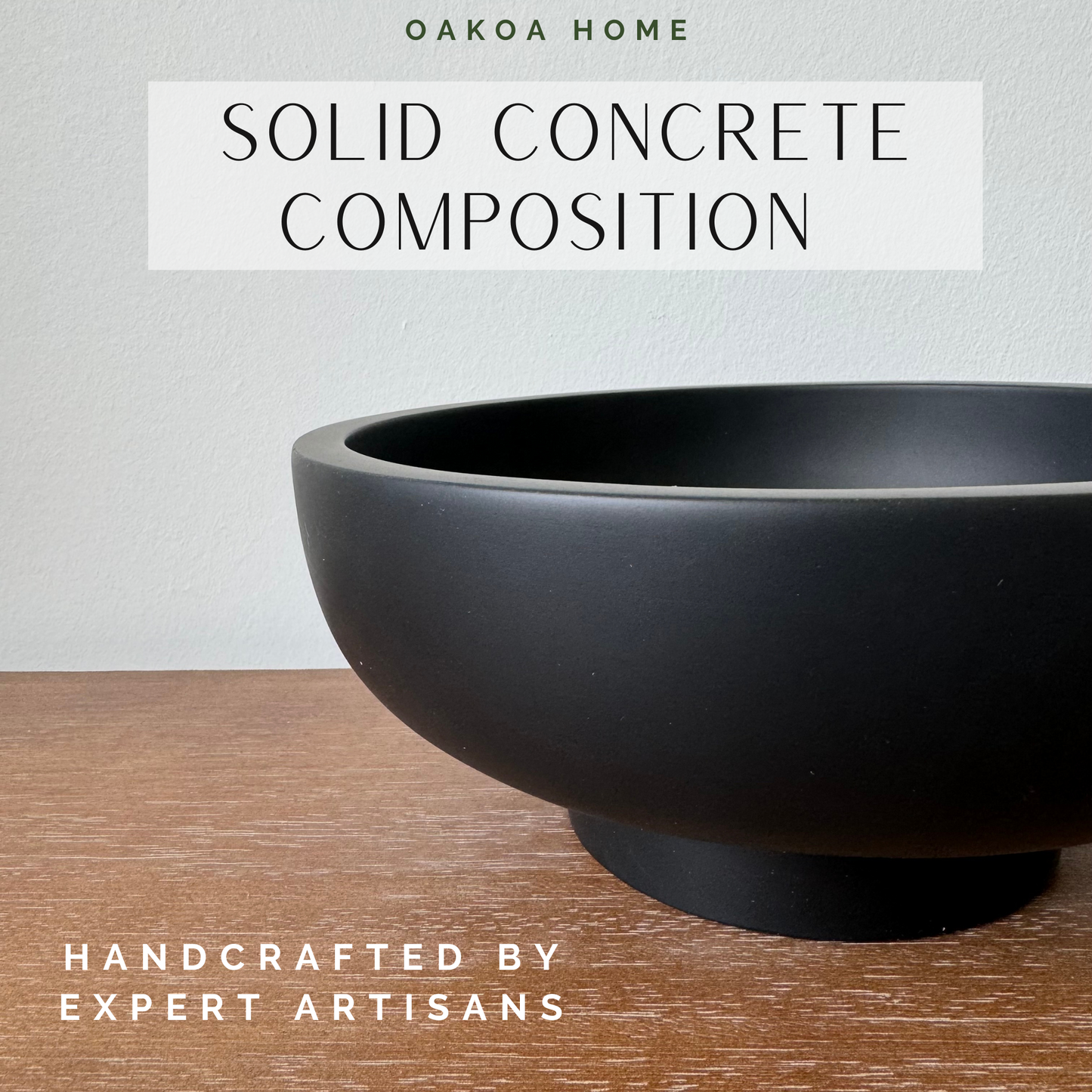 Concrete Decorative Fruit Bowl - Black