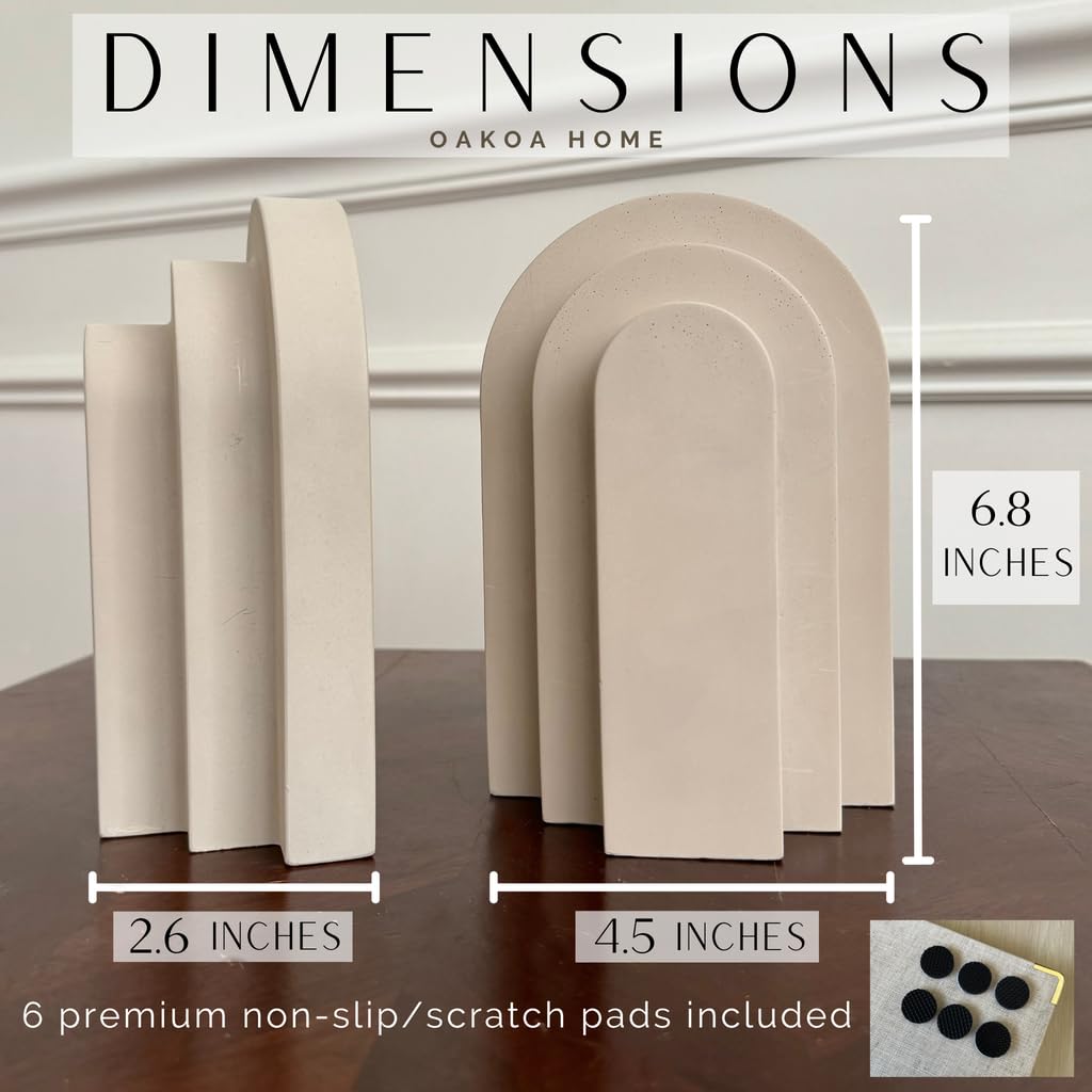 Concrete Bookends – Modern Minimalist Desk and Shelf Decor